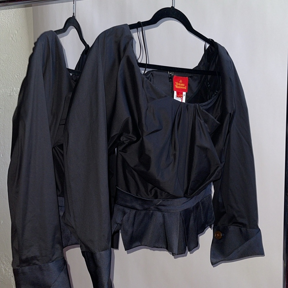 Vivienne Westwood “Battue Corset” LONG SLEEVES AW17 NWT IT38/IT42 Black/Blue - Picture 17 of 17